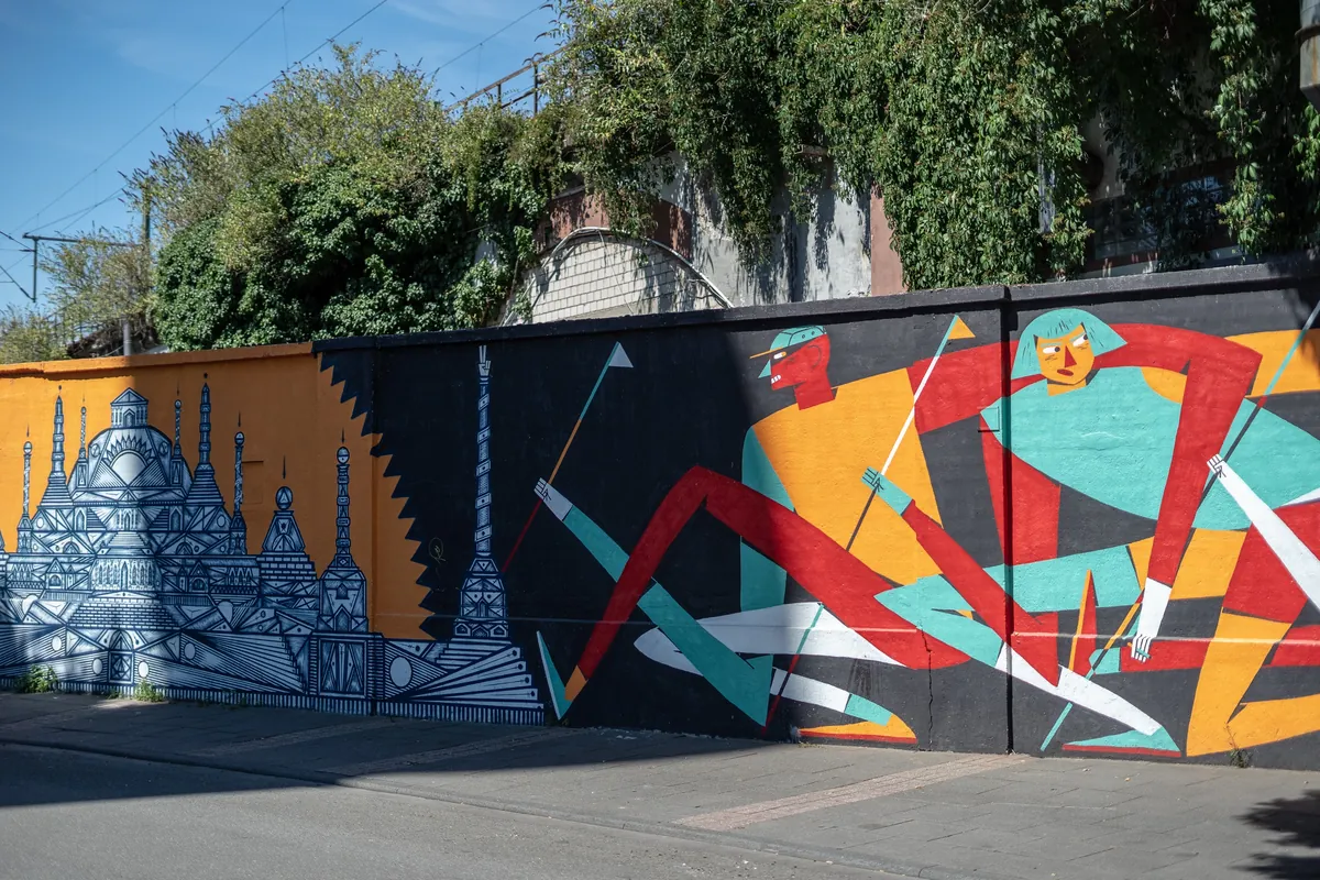 Bildmalerei an der Heliosstraße in Köln Ehrenfeld